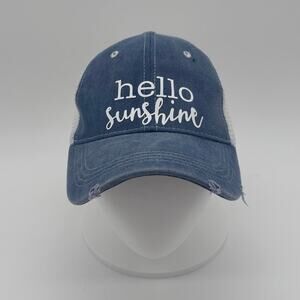 Hello Sunshine Blue and White Trucker Hat